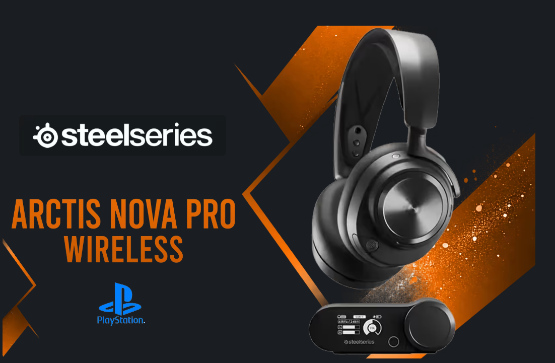 SteelSeries Arctis Nova Pro Wireless Multi-System Gaming Headset - Premium Hi-Fi Drivers - Active Noise Cancellation - Infinity Power System - ClearCast Gen 2 Mic - PC, PS5, PS4, Switch, Mobile / 61520 / 61520