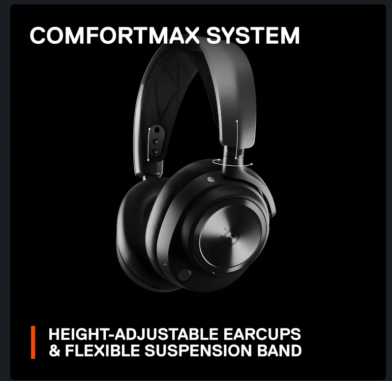 SteelSeries Arctis Nova Pro Wireless Multi-System Gaming Headset - Premium Hi-Fi Drivers - Active Noise Cancellation - Infinity Power System - ClearCast Gen 2 Mic - PC, PS5, PS4, Switch, Mobile / 61520 / 61520